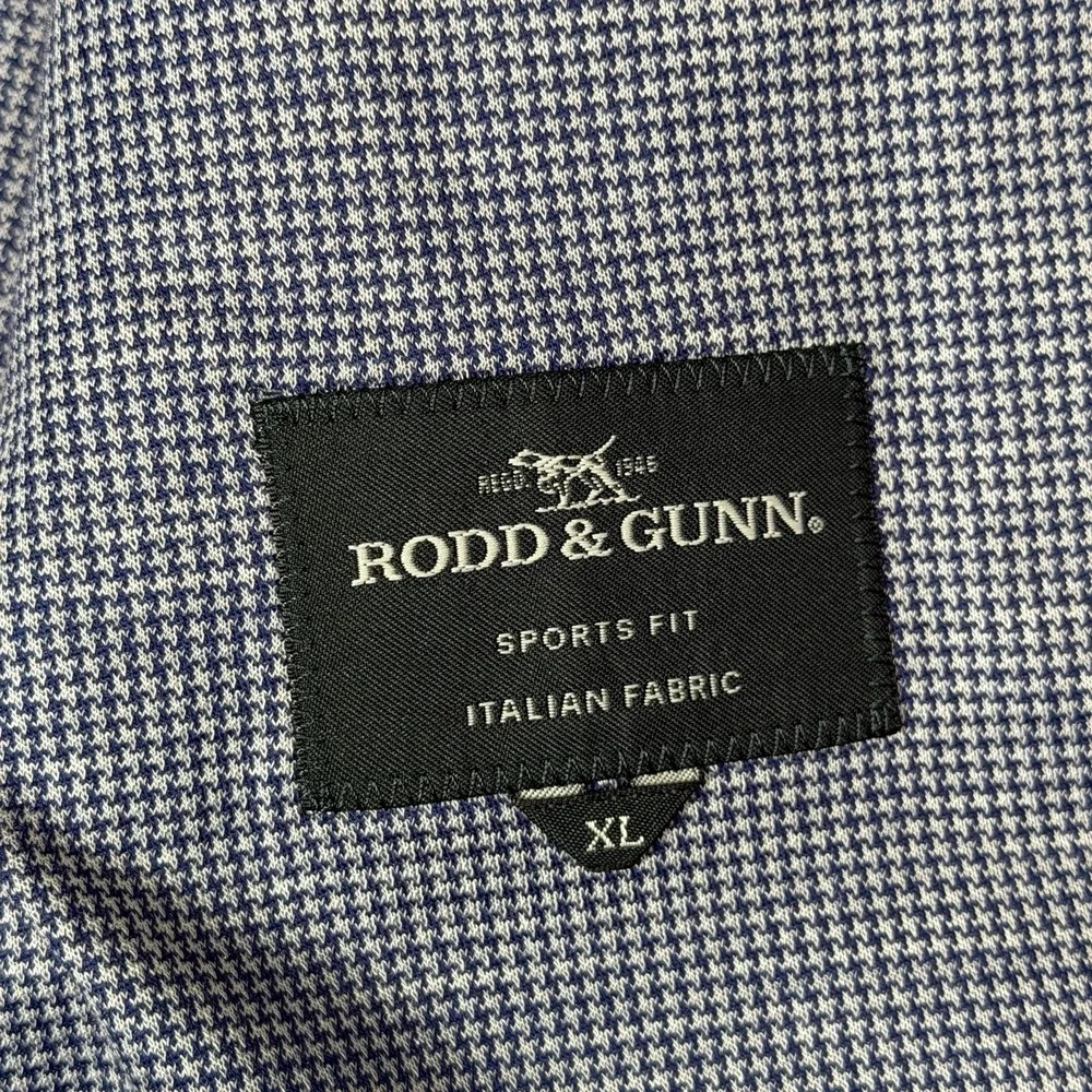 Rodd & Gunn Anchorage Unstructured Sport Coat Men XL Sports Fit Blue Houndstooth